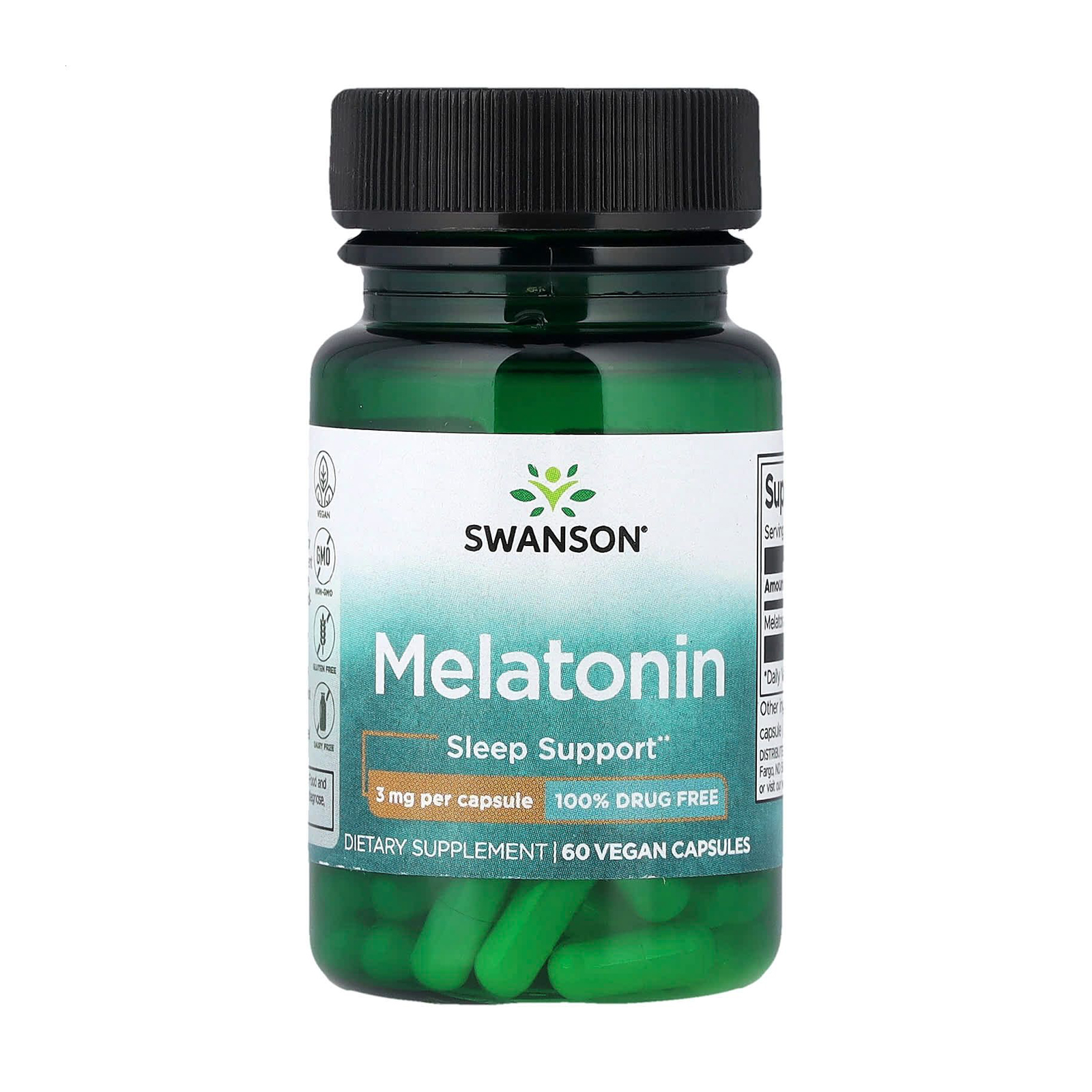 Мелатонін Swanson Melatonin 3 мг, 60 капсул
